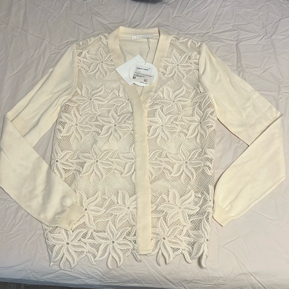 Chloe cardigan in natural dom beige color